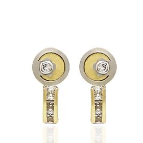 Foto de 99-PT333 - PENDIENTES BICOLOR CIRCONITA 11MM CATALÁN 18K