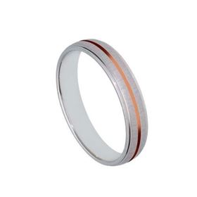 Foto de 10-351-1044-17 - ALIANZA BICOLOR ROSA MATIZADO CONFORT 4MM 18K 