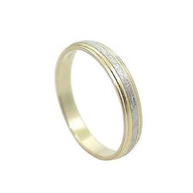 Foto de 10-351-300-15 - ALIANZA BICOLOR CENTRO MATE 3MM 18K