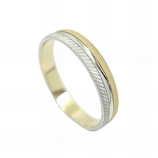 Foto de 10-351-324-14 - ALIANZA BICOLOR FILO BRILLO 3MM 18K 