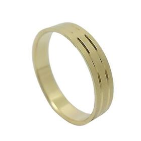 Foto de 10-351-499-15 - ALIANZA PLANA DOS FILOS 4MM 18K