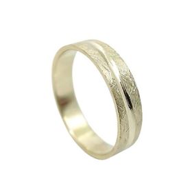 Foto de 10-351-515-15 - ALIANZA ONDA MATE-BRILLO 4MM 18K