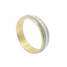 Foto de 10-351-694-14 - ALIANZA BICOLOR LAPIDADA 5MM 18K 