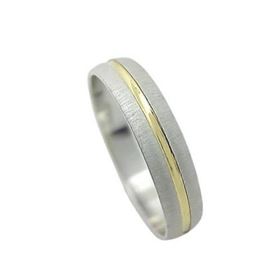 Foto de 10-351-922-16 - ALIANZA BICOLOR CENTRO AMARILLO 4MM 18K