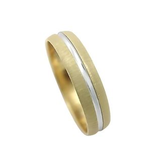 Foto de 10-351-924-15 - ALIANZA BICOLOR CENTRO BRILLO 4MM 18K