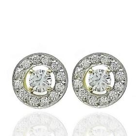 Foto de 13-6653P - PENDIENTES BICOLOR CIRCONITA 8MM PRESIÓN 18K