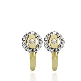 Foto de 13-6743P - PENDIENTES BICOLOR CIRCONITA 12MM CATALÁN 18K