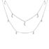 Foto de 25-0053G - GARGANTILLA PLATA DOS CADENAS LUNA 7MM Y CIRCONITAS 3MM 40CM (+5CM)