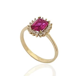 Foto de 28-030RS - SORTIJA RUBÍ CIRCONITA 11MM 18K