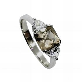 Foto de 32-2310F - *OFERTA* SORTIJA PLATA PIEDRA FUMÉ 7MM