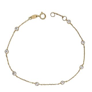 Foto de 45-491 - PULSERA CHATONES CORCONITA 3MM 18CM (ANILLA A 1.5CM) 18K