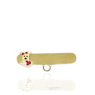 Foto de 51-8876 - ALFILER BEBÉ PERRO ESMALTE 5X28MM 18K