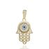 Foto de 51-13755 - COLGANTE MANO DE FÁTIMA OJO TURCO CIRCONITA 18MM 18K