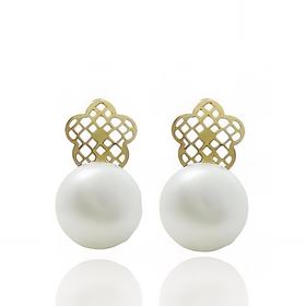 Foto de 51-1203005 - PENDIENTES FLOR PERLA 7MM 13MM 18K