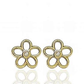 Foto de 51-2003462 - PENDIENTES FLOR CIRCONITA 7MM 18k