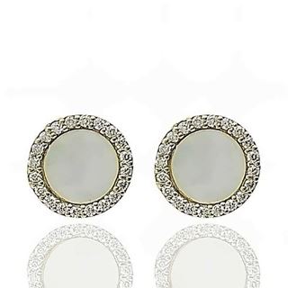 Foto de 62-00184 - PENDIENTES REDONDOS NÁCAR CIRCONITA 8MM 18K