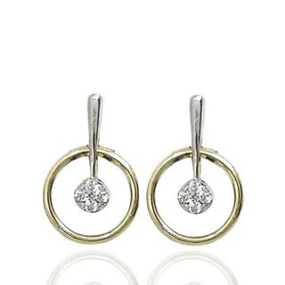 Foto de 62-1009 - PENDIENTES BICOLOR CIRCONITA 12MM 18K