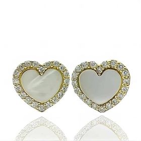 Foto de 62-00186 - PENDIENTES CORAZÓN NÁCAR CIRCONITA 8MM 18K