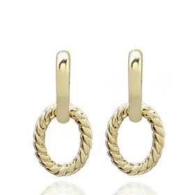 Foto de 62-2075 - PENDIENTES OVAL GALLONADO 16MM 18K