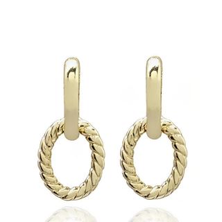 Foto de 62-2075 - PENDIENTES OVAL GALLONADO 16MM 18K