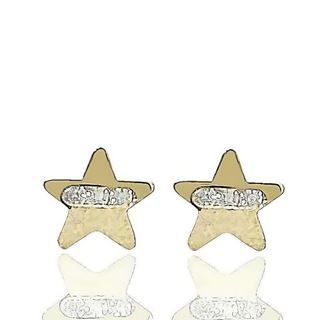 Foto de 99-PT818 - PENDIENTES ESTRELLA CIRCONITA MATE-BRILLO 5.5MM 18K