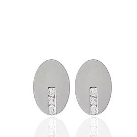 Foto de 99-778B - PENDIENTES OVAL CIRCONITA 8MM O.B. 18K
