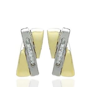 Foto de 70-1162 - PENDIENTES BICOLOR CIRCONITA 15MM CATALÁN 18K