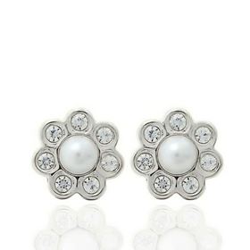 Foto de 71-6434B - PENDIENTES PERLA CIRCONITA 7MM O.B. PRESIÓN 18K