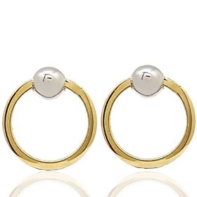 Foto de 71-9659-1G - PENDIENTES ARO BICOLOR 14MM BOLA 5MM 18K 