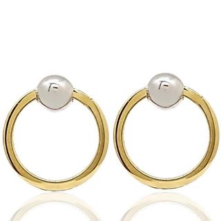 Foto de 71-9659-1G - PENDIENTES ARO BICOLOR 14MM BOLA 5MM 18K 