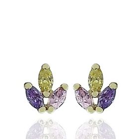 Foto de 71-11850T - PENDIENTES PIEDRAS COLOR 6.7MM 18K 