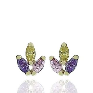 Foto de 71-11850T - PENDIENTES PIEDRAS COLOR 6.7MM 18K 