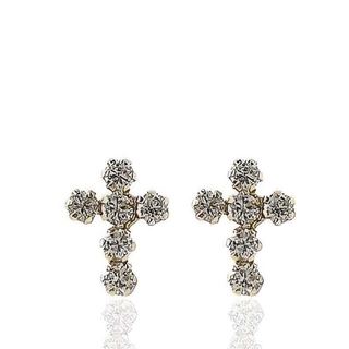 Foto de 87-1884 - PENDIENTES CRUZ CIRCONITAS 10MM 18K 