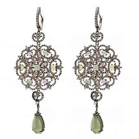 Foto de 32-0533P - *OFERTA* PENDIENTES PLATA PIEDRAS COLOR COBRE 80MM