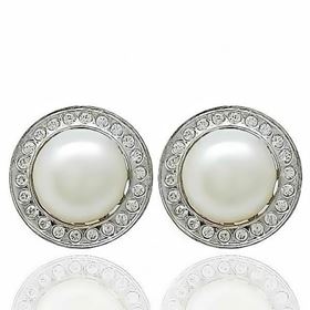 Foto de 33-21609 - PENDIENTES BICOLOR PERLA 11MM 18K