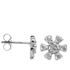 Foto de 40-7403B - PENDIENTES FLOR CIRCONITA 8.5MM O.B. 18K