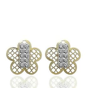 Foto de 51-1229204 - PENDIENTES FLOR BICOLOR CIRCONITA 10MM 18K
