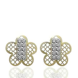 Foto de 51-1229204 - PENDIENTES FLOR BICOLOR CIRCONITA 10MM 18K