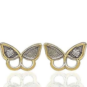 Foto de 51-1859906 - PENDIENTES MARIPOSA BICOLOR CIRCONITA 6MM 18K