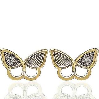 Foto de 51-1859906 - PENDIENTES MARIPOSA BICOLOR CIRCONITA 6MM 18K