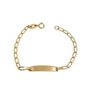 Foto de 9K88-001 - PULSERA BEBÉ PLACA BILBAO 2.6MM 12.5CM (PLACA 4X20MM) 9K**