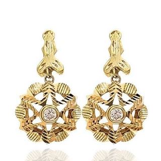 Foto de 00-1683 - PENDIENTES POLCA CIRCONITA 26MM 18K