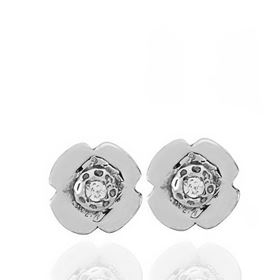 Foto de 72-9694B - PENDIENTES "NETO" BRILLANTES FLOR 5MM O.B. 18K