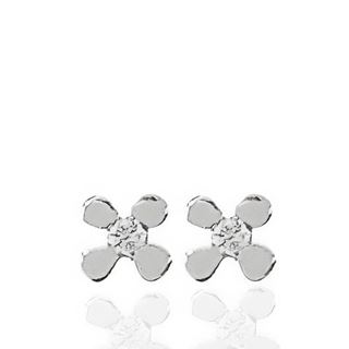 Foto de 72-2025B - PENDIENTES "NETO" BRILLANTES FLOR 3MM O.B. 18K