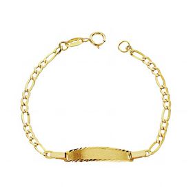 Foto de 9K88-010 - PULSERA BEBÉ PLACA 3X1 2.5MM 12.5CM (PLACA 4.5X20MM) 9K**