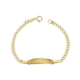 Foto de 9K88-011 - PULSERA BEBÉ PLACA BARBADA 2.5MM (PLACA 5.5X20MM) 14CM 9K**