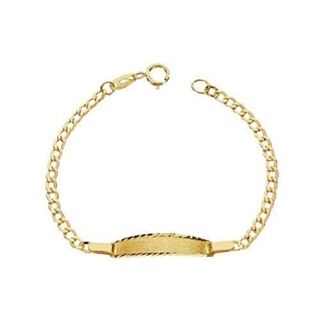Foto de 9K88-011 - PULSERA BEBÉ PLACA BARBADA 2.5MM (PLACA 5.5X20MM) 14CM 9K**