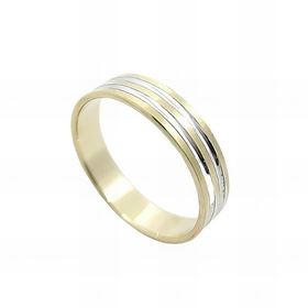 Foto de 10-351-945-15 - ALIANZA BICOLOR SURCOS BRILLO 4MM 18K 