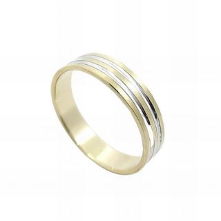 Foto de 10-351-945-15 - ALIANZA BICOLOR SURCOS BRILLO 4MM 18K 