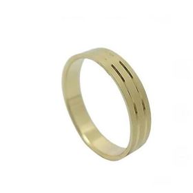 Foto de 10-351-499-15 - ALIANZA PLANA DOS FILOS 4MM 18K